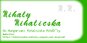 mihaly mihalicska business card